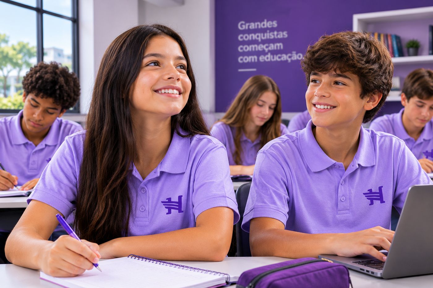 Alunos do HG6 estudando juntos