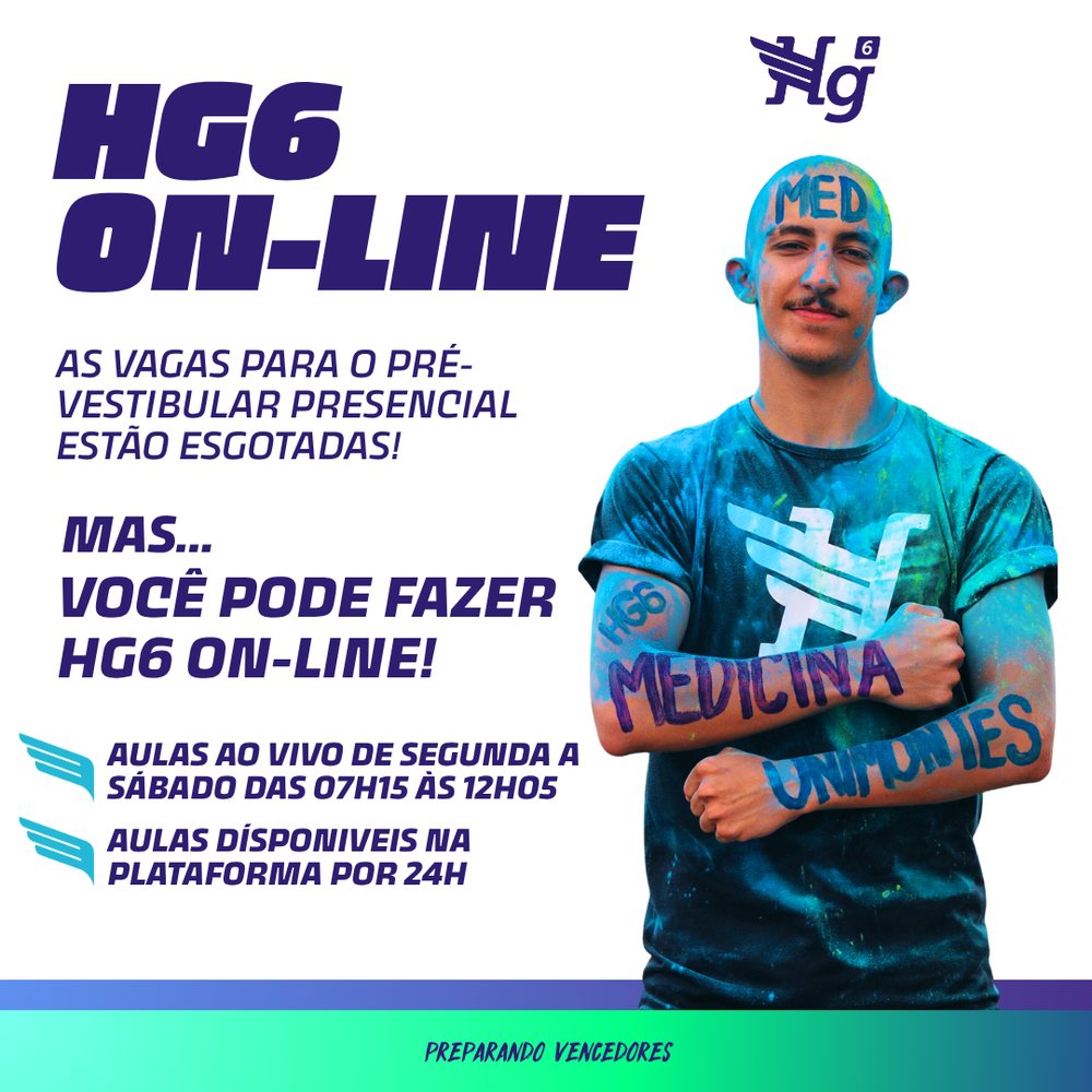 HG6 On-line: aulas ao vivo de segunda a sábado e gravadas por 24h